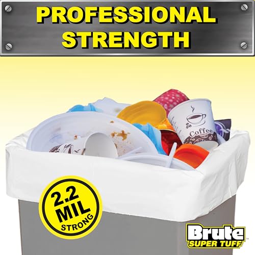 Brute Super Tuff 20 Gallon Kitchen Compactor Bags, 2.0 Mil, White, 20ct - size: 20 Count (Pack of 1), style: Compactor (20 Gallon)