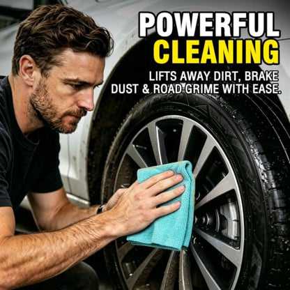 Shop Towels, 100 Pack - 11.5"x 11.5" Microfiber Cleaning Cloths - color: Multicolor