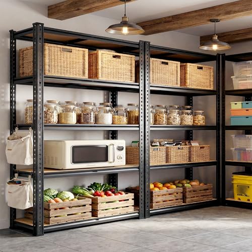 Romorgniz 5 Tier Storage Shelves 2450LBS Garage Shelving, Adjustable Shelving Units and Storage, Metal Utility Shelf for Kitchen Pantry Garage Warehouse Basement, 35.6" W x 72.1" H x 11.8" D - size: 35.6" W X 72.1" H X 11.8" D