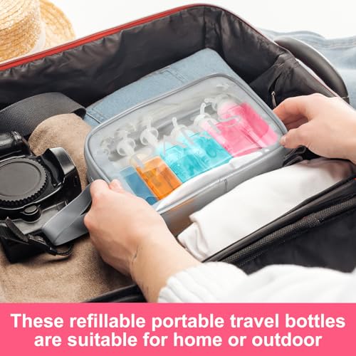 Domensi 24 Pcs 3.4 oz Pump Bottle Mini Travel Bottles, Multicolor - color: Multicolor