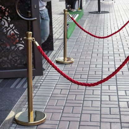 Pittman 741597 QChamp Regal Red Rope Post Set, 2 Gold Stanchion Posts - style: Set