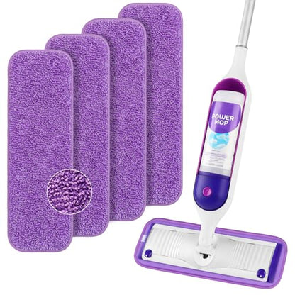 HOMEXCEL Microfiber Mop Pads 4 Pack for Swiffer PowerMop 13"-15" Washable - size: 4 Pack