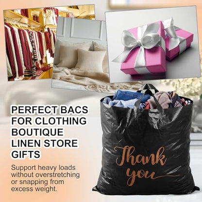 Maitys 20'' X 20'' Large Thank You Bags with Handles, Black - color: Black, size: 20'' X 20''