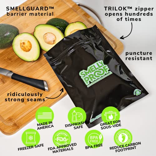 10pk 4-MIL Reusable Food Storage Bags, Reusable Sandwich Bags, Freezer Bags, BPA Free, No PEVA, Non-Silicone Bags for Food Storage, Snack Bags, 10 Black Smelly Proof Bags 6.5" x 7.5" - size: 10 x Reusable Bags