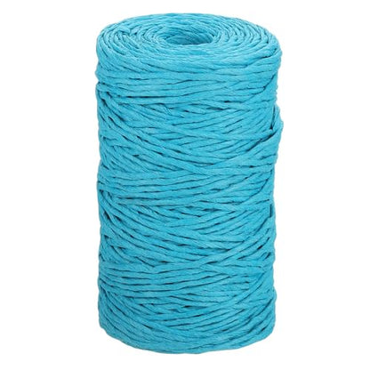 MECCANIXITY Blue Raffia Ribbon,98 Yard Natural Raffia Paper String 2mm Wide Twisted Raffia Yarn Twine for Gift Wrapping Crocheting Knitting DIY Crafts - color: Blue