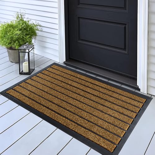 ubdyo Extra Durable Door Mat Outside Entrance (32" x 20", Bright Brown) - color: Bright Brown, size: 32'' x 20'' (Rectangular)