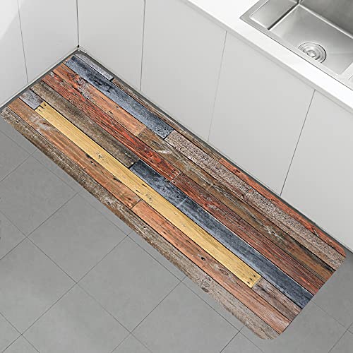 Bathroom Anti-Slip Bath Mat Retro Series Wooden Board 47x17 Inches - color: Wood Grain, size: 1'5" x 3'11" (Rectangular)