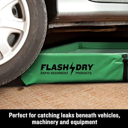 FLASHDRY Portable Spill Containment Berm, Folding Duck Pond, 4'' x 4'' - color: Light Green