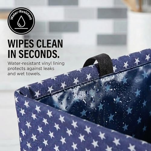 Household Essentials Blue with White Stars Krush Container All-Purpose Utility Tote, 22" LX11 WX13 H (Pack of 12) - color: Estrellas Azules