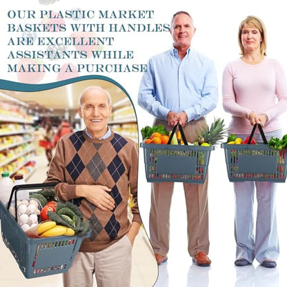 20 Pcs Bulk Shopping Baskets with Handles, Dark Gray - color: Dark Gray