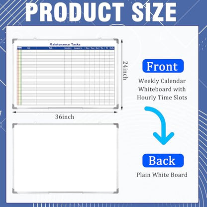 Lincia Double Sided Magnetic Maintenance Task Whiteboard 36 x 24 Inch - style: Maintenance Tasks