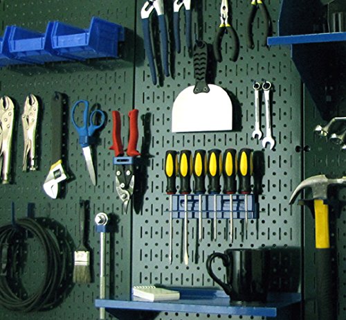 Wall Control Pegboard 32in x 16in Green Metal Pegboard Tool Board Panel - color: Green