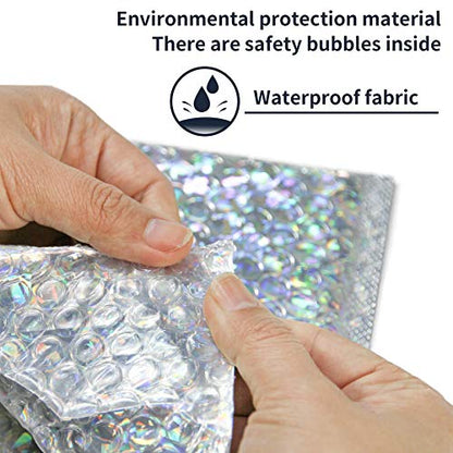 30Pcs 7x11Inch Holographic Bubble Mailers Self Seal Padded Envelopes Silver - color: Silver