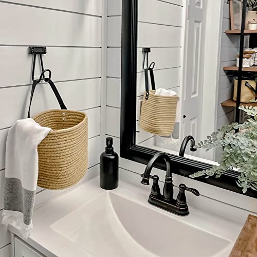 Goodpick 2 Pack Jute Wall Hanging Storage Baskets, Over Door Organizer - color: Jute