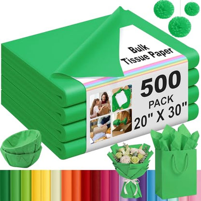 500 Sheets Dark Green Tissue Paper 20 x 30 Inch for Christmas Gift Bags - color: Dark Green, size: 20 x 30 Inch