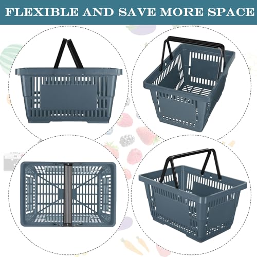 20 Pcs Bulk Shopping Baskets with Handles, Dark Gray - color: Dark Gray