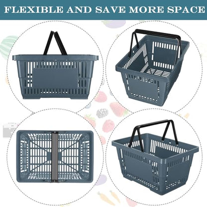 20 Pcs Bulk Shopping Baskets with Handles, Dark Gray - color: Dark Gray