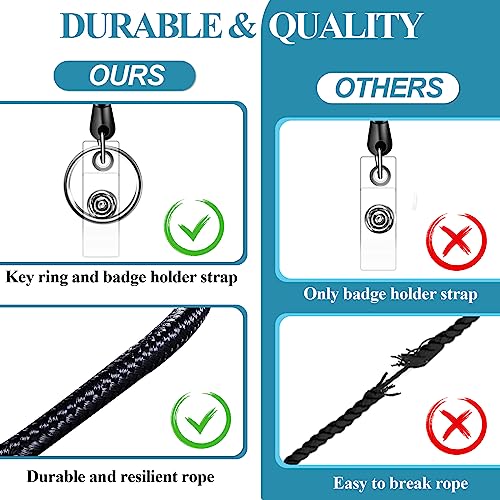 60 Pack Retractable ID Badge Holder Badge Reel with Carabiner and Belt Clip - color: Black