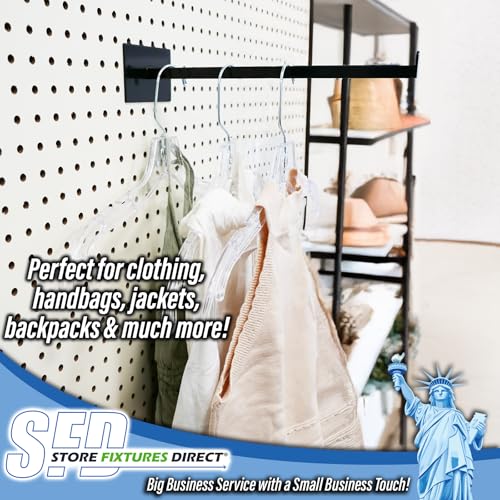 12" Pegboard Straight Arm Faceout Hook, Peg Shelf Bracket, Black, 25 Pack - size: 25 Pack