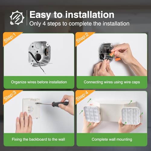 FREELICHT 4 Pack Emergency Lights for Business, Square Heads, 90min Battery - size: 4 Pack