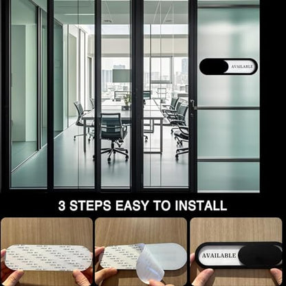 In Use/Available Slider Sign 3Pack, Acrylic, Black 7.4x2.2in - color: In Use/Available, size: 3 PCS