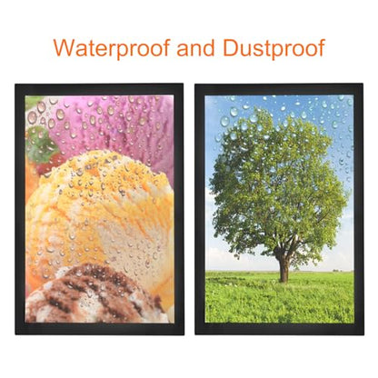 5pcs Self Adhesive Magnetic Poster Frame Wall Sign Holder, 4"x6" Magnetic Picture Frame Document Display Window Sign Wall Mount for Home Office Store Restaurant,Black