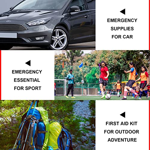 279PCS Small Travel First Aid Kit Supplies for Business, First Aid Emergency Set Backpacking Essentials Items Trauma Survival Kits for Outdoor Adventure, Black AMORNING