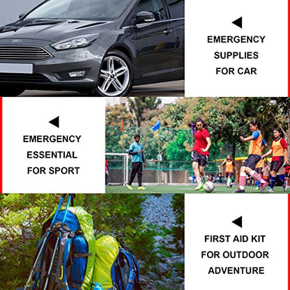 279PCS Small Travel First Aid Kit Supplies for Business, First Aid Emergency Set Backpacking Essentials Items Trauma Survival Kits for Outdoor Adventure, Black AMORNING