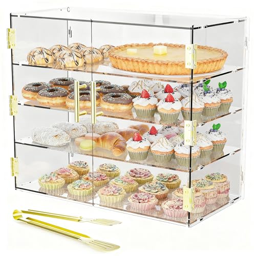 4 Tiers Countertop Bakery Display Case - size: 4 Tiers