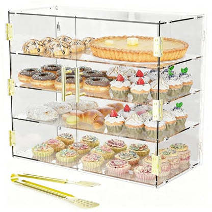 4 Tiers Countertop Bakery Display Case - size: 4 Tiers