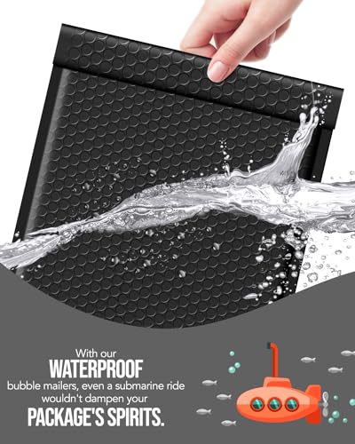 GSSUSA Black Bubble Mailers 10.5x16 40 Pack, Self Seal Padded Envelopes - color: Black, size: 10.5x16 40pc