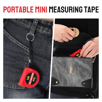 Copkim 50 Pcs 6 ft Mini Tape Measure Retractable Bulk,Red - color: Red