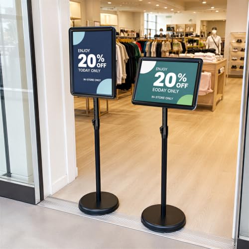 3Pack 8.5x11 Sign Holder Stand,Adjustable Floor Standing Sign Holder - color: Black, size: 8.5"x11"-3Pack