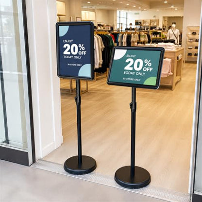 3Pack 8.5x11 Sign Holder Stand,Adjustable Floor Standing Sign Holder - color: Black, size: 8.5"x11"-3Pack