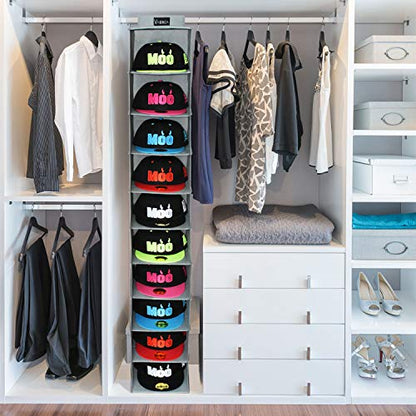 VAESIDA 10 Shelf Hat Rack Hanging Closet/Organizer for Storage - Best Baseball Cap Holder, Gray - color: Hat Rack