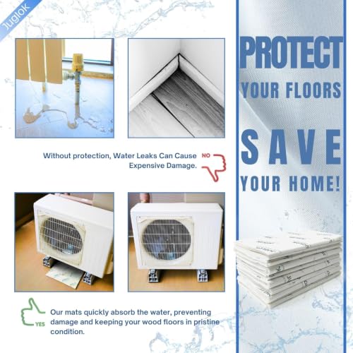 15 Pcs Water Absorbent Mats - 13.8" x 15.8" Reusable Water Absorbing Pads for Home, Kitchen, Garage, and Basement - Hand-Wringable Quick-Dry Water Absorbers (1 Pack, 15 PCS) - size: 15 PCS