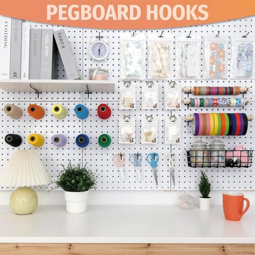HUHOLE 50 Pack 4 Inch Black Pegboard Hooks Metal Hangers - color: Black, size: 4 Inch