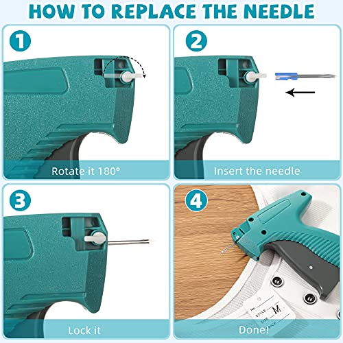 Honoson 2 Ppcs Tagging Gun for Clothing with Steel Needles