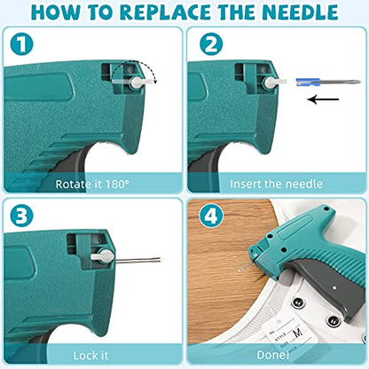 Honoson 2 Ppcs Tagging Gun for Clothing with Steel Needles