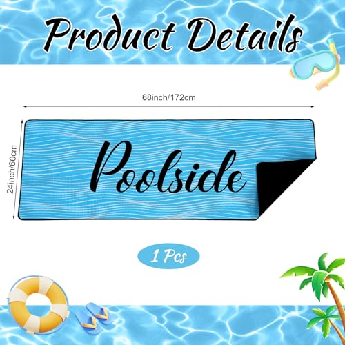 Tinideya Pool Deck Mats Non Slip Rubber with Drainage,Blue,23.62" X 67.72" - color: Blue, size: 2' x 6' (Rectangular)