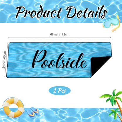 Tinideya Pool Deck Mats Non Slip Rubber with Drainage,Blue,23.62" X 67.72" - color: Blue, size: 2' x 6' (Rectangular)