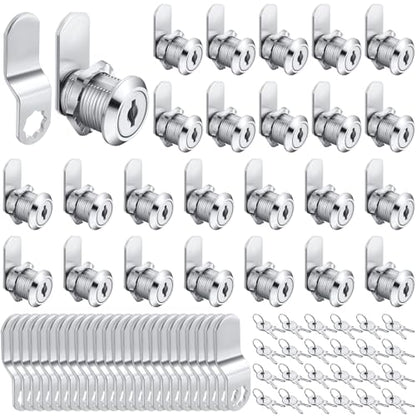 Kenning 24 Sets 3/4'' Fits on 0.5'' Max Cabinet Locks with Keys for Secure Drawer Mailbox Rv Storage Box Replacement Lock, Zinc Alloy - size: 1-3/4 Inch