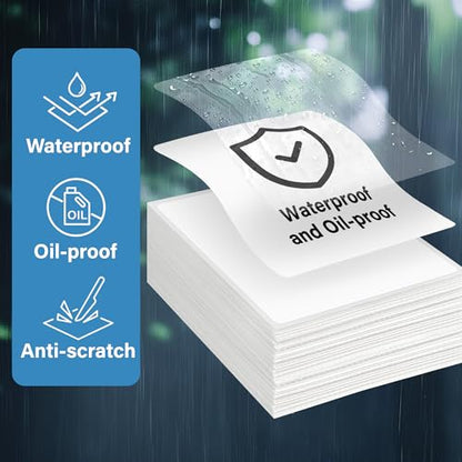 LotFancy 4x6 Thermal Labels, 500 Shipping Labels with Perforation, Permanent Adhesive, White Mailing Label Stickers, Compatible with Rollo, Zebra Thermal Printers - size: Fanfold 1 Stack 500 Labels
