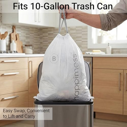 happimess 20-Count Unscented 5.3 Gal Trash Bags, White - color: White, size: 20 Count (Pack of 1)