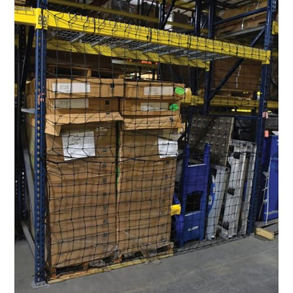 Vestil PRN-99-8 Nylon Pallet Rack Netting 2 Nets 99 in. x 3/16 in. x 96 in. 2500 Lb. Holding Capacity Black