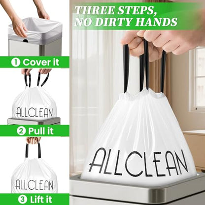 Trash Bags 15 Gallon Tall Kitchen Drawstring Garbage Bag Fit 13-15 Gal Bins