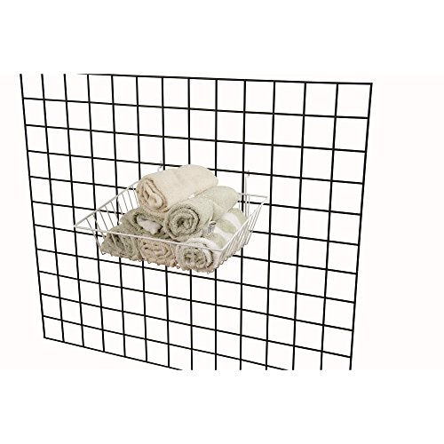 Econoco Multi-Fit Sloping Wire Baskets, Set of 6, White - color: White Finish