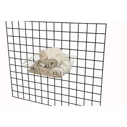 Econoco Multi-Fit Sloping Wire Baskets, Set of 6, White - color: White Finish