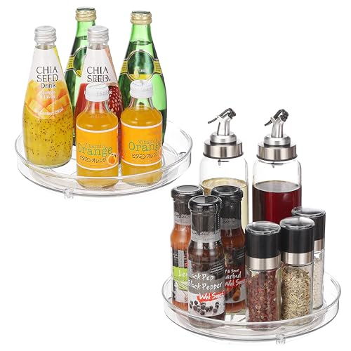 URALFA 9 Inch Lazy Susan Turntable, 2 Pack Small Rotating Cabinet Organizer - size: 9 Inch / 1 Tier / 2 Pack