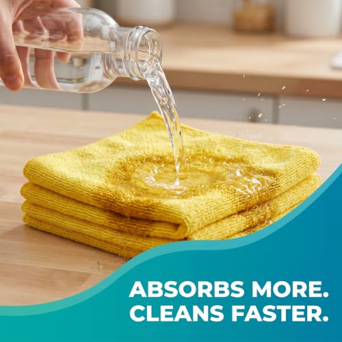 HELOMOR 12 Extra Large Microfiber Cleaning Cloths, 30"x18" Floor Towels for Squeegee Mop, Reusable Multi-Purpose Cleaning Rags for House, Kitchen, Car & Windows, Highly Absorbent, Lint-Free - size: Pack of 12
